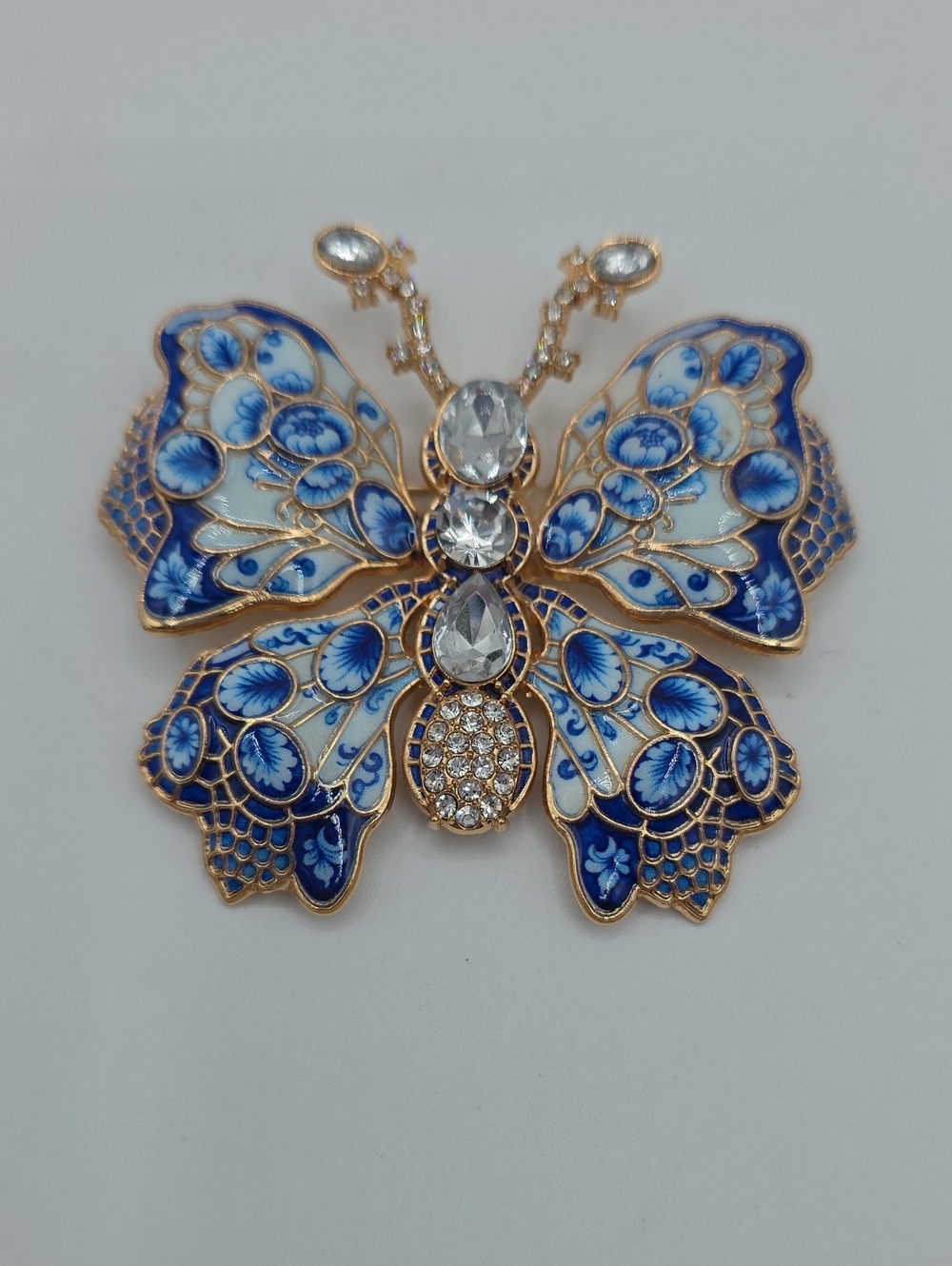 Blue Butterfly Crystal Enamel Brooch - Designer Style Women’s Jewelry